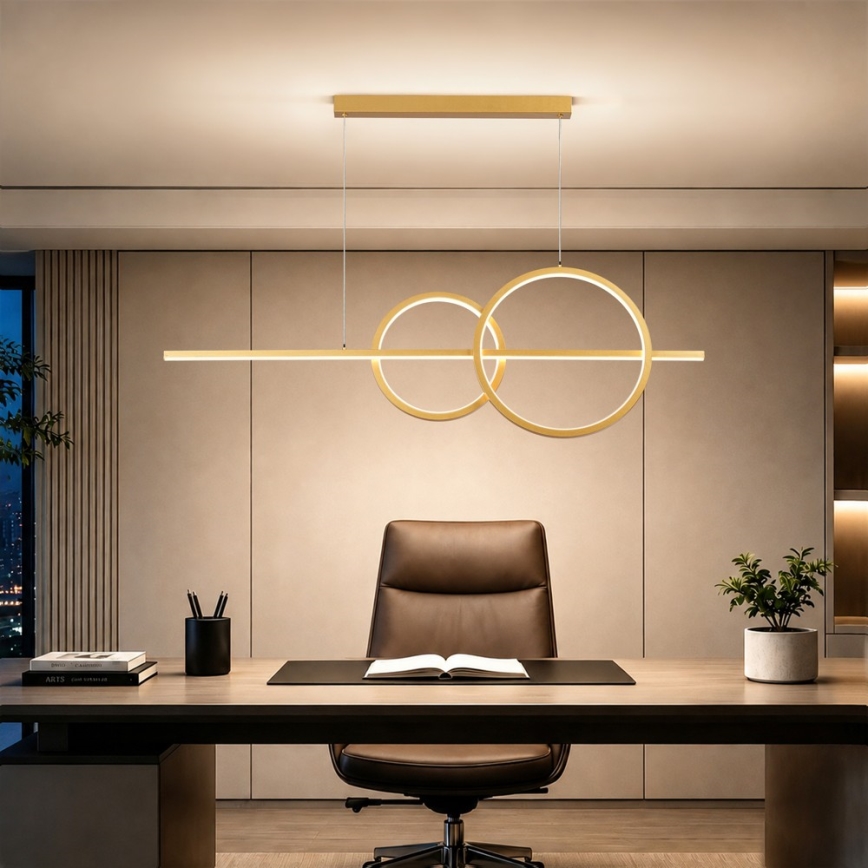 BRILAGI - LED Димируем полилей на кабел SIGNATURE LED/53W/230V 3000-6000K 120 cm златен + дистанционно управление