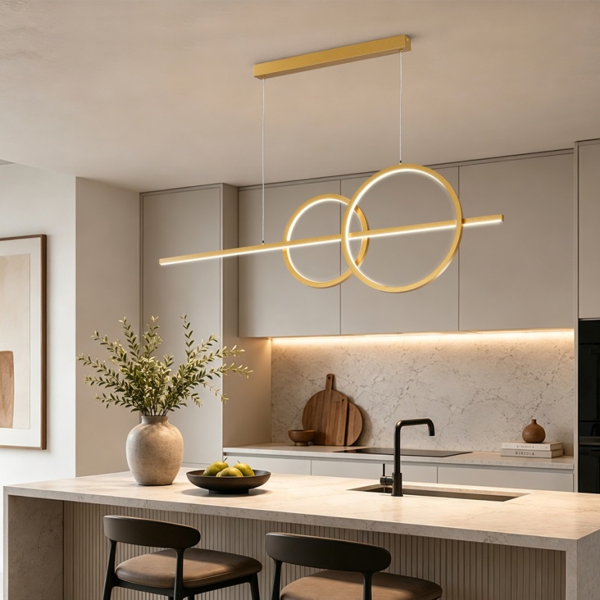 BRILAGI - LED Димируем полилей на кабел SIGNATURE LED/53W/230V 3000-6000K 120 cm златен + дистанционно управление