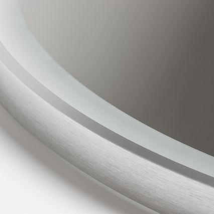 Brilagi - Димируемо LED огледало за баня с подгряване и подсветка ALU PRO LED/18W/230V, диаметър 60 см, 3000/4000/6500K, IP44, матов хром, CRI 90