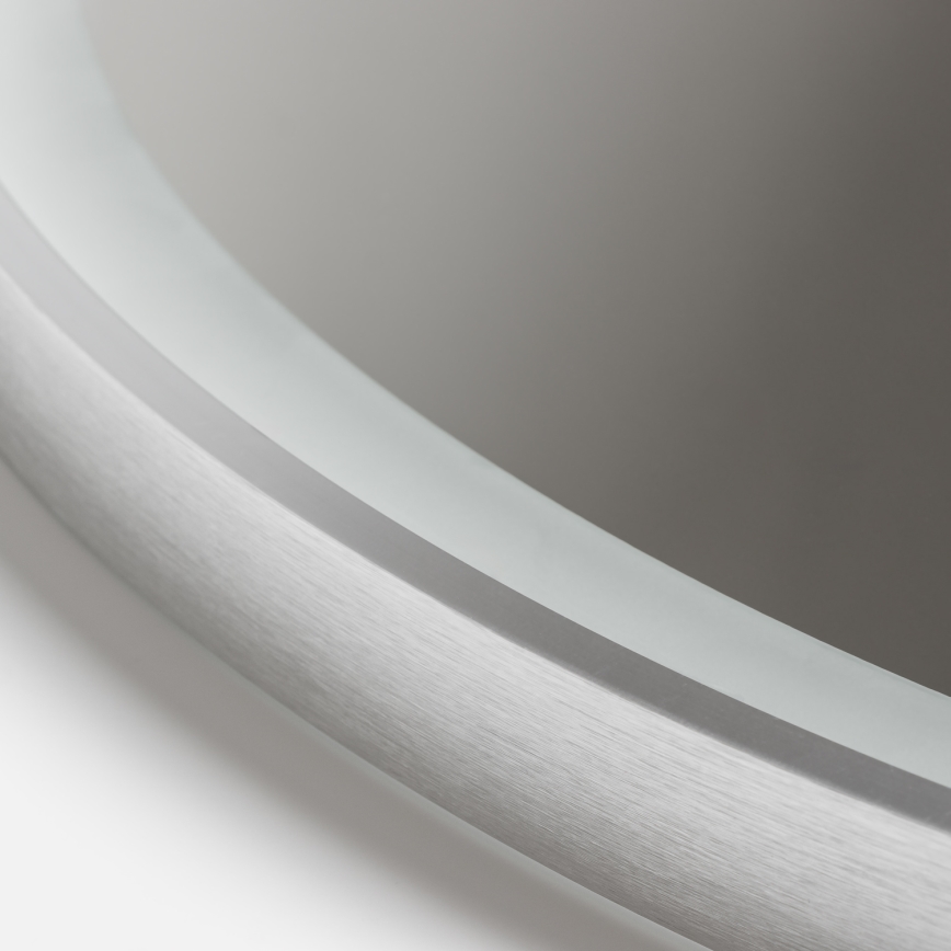 Brilagi - Димируемо LED огледало за баня с подгряване и подсветка ALU PRO LED/18W/230V, диаметър 60 см, 3000/4000/6500K, IP44, матов хром, CRI 90