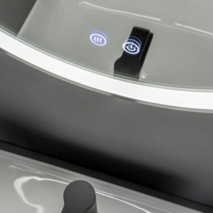 Brilagi - Димируемо LED огледало за баня с подгряване и подсветка ALU PRO LED/18W/230V, диаметър 60 см, 3000/4000/6500K, IP44, матов хром, CRI 90