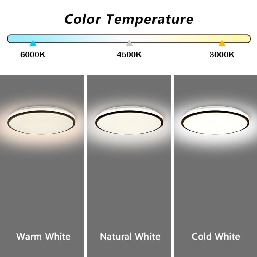 Brilagi - Димируемо LED таванно осветително тяло SMART LED/36W/230V Ø 48 cm 3000-6000K Wi-Fi Tuya Beacon + дистанционно управление