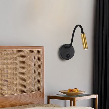 Brilagi - LED Димируем гъвкав стена лампа MAYA 1xG9/4W/230V черен/златист 2700-6500K Wi-Fi Tuya