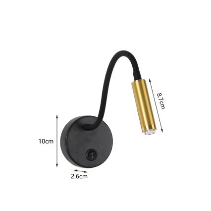 Brilagi - LED Димируем гъвкав стена лампа MAYA 1xG9/4W/230V черен/златист 2700-6500K Wi-Fi Tuya