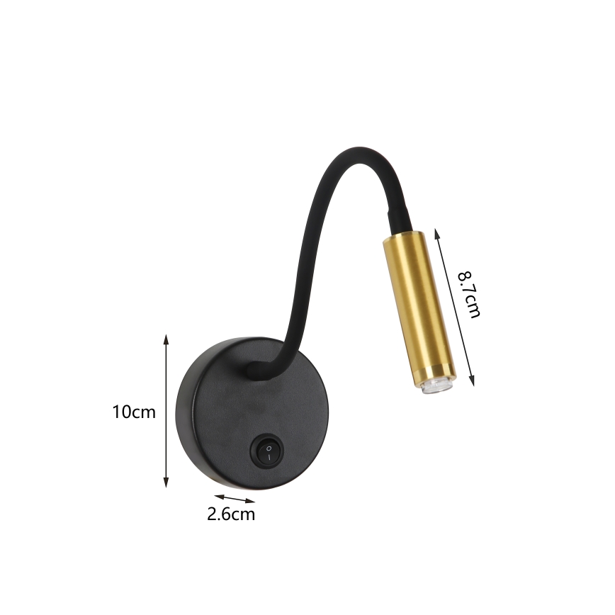 Brilagi - LED Димируем гъвкав стена лампа MAYA 1xG9/4W/230V черен/златист 2700-6500K Wi-Fi Tuya