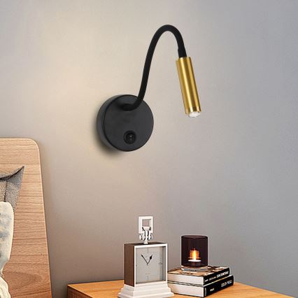 Brilagi - LED Димируем гъвкав стена лампа MAYA 1xG9/4W/230V черен/златист 2700-6500K Wi-Fi Tuya