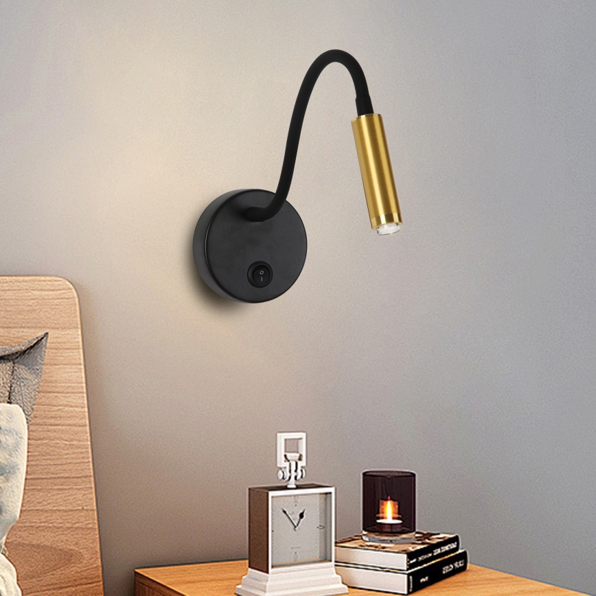 Brilagi - LED Димируем гъвкав стена лампа MAYA 1xG9/4W/230V черен/златист 2700-6500K Wi-Fi Tuya