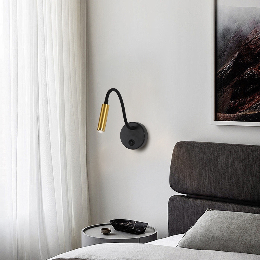 Brilagi - LED Димируем гъвкав стена лампа MAYA 1xG9/4W/230V черен/златист 2700-6500K Wi-Fi Tuya
