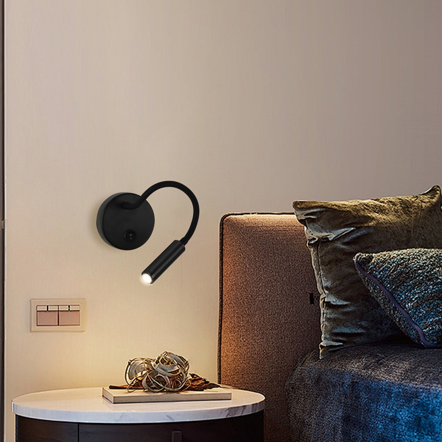 Brilagi - LED Димируем гъвкава стена лампа MAYA 1xG9/4W/230V черен 2700-6500K Wi-Fi Tuya