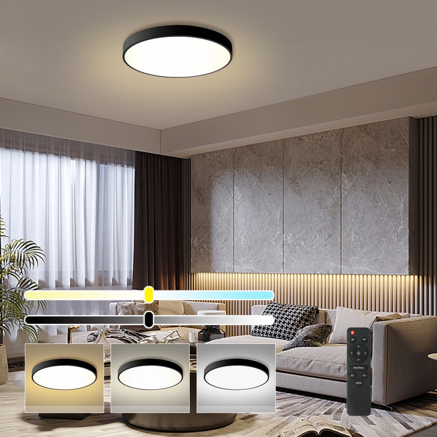 Brilagi - LED Димируем таванна лампа POOL LED/60W/230V 3000-6000K 60 см черна + дистанционно управление