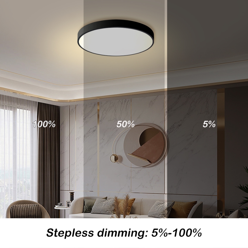 Brilagi - LED Димируем таванна лампа POOL LED/60W/230V 3000-6000K 60 см черна + дистанционно управление