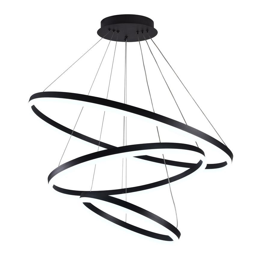Brilagi - LED Димируем пендел CIRCLE LED/125W/230V 3000-6500K черен + дистанционно управление