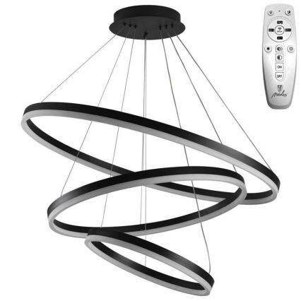 Brilagi - LED Димируем пендел CIRCLE LED/125W/230V 3000-6500K черен + дистанционно управление