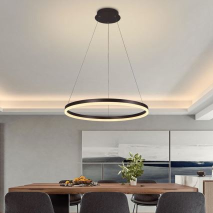Brilagi - LED Димируем пендел CIRCLE LED/42W/230V 3000-6500K кафяв + дистанционно управление
