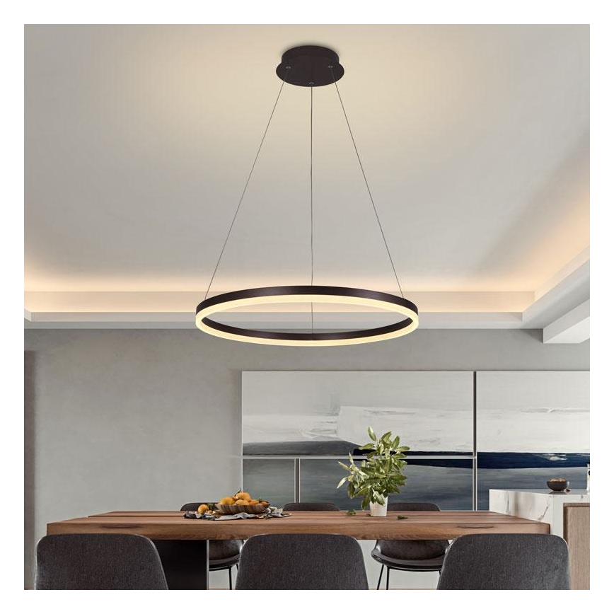 Brilagi - LED Димируем пендел CIRCLE LED/42W/230V 3000-6500K кафяв + дистанционно управление