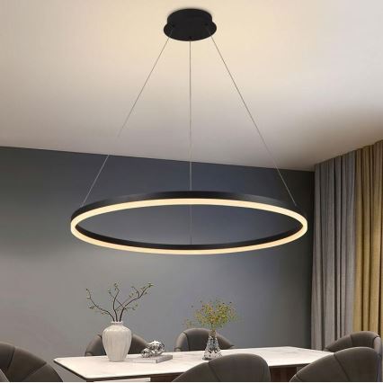 Brilagi - LED Димируем пендел CIRCLE LED/55W/230V 3000-6500K черен + дистанционно управление