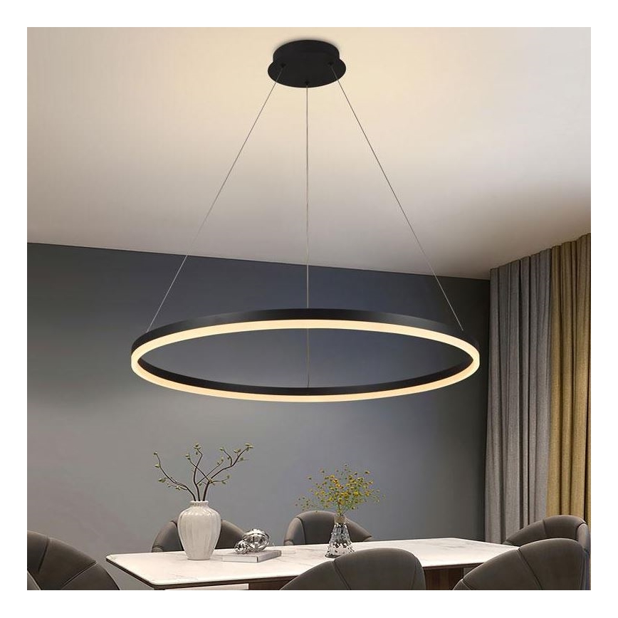 Brilagi - LED Димируем пендел CIRCLE LED/55W/230V 3000-6500K черен + дистанционно управление