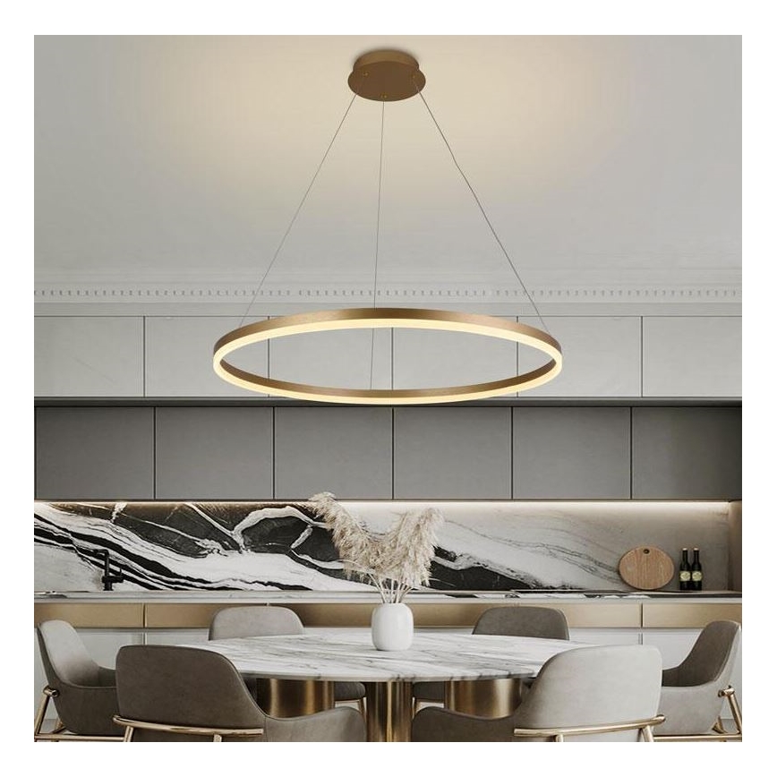 Brilagi - LED Димируем пендел CIRCLE LED/55W/230V 3000-6500K златист + дистанционно управление