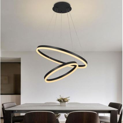 Brilagi - LED Димируем пендел CIRCLE LED/70W/230V 3000-6500K черен + дистанционно управление