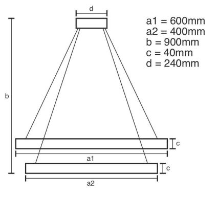 Brilagi - LED Димируем пендел CIRCLE LED/70W/230V 3000-6500K черен + дистанционно управление