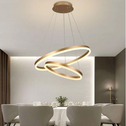 Brilagi - LED Димируем пендел CIRCLE LED/70W/230V 3000-6500K златист + дистанционно управление