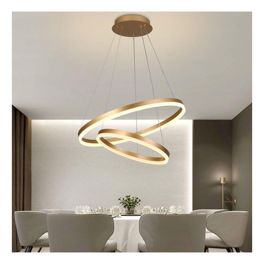 Brilagi - LED Димируем пендел CIRCLE LED/70W/230V 3000-6500K златист + дистанционно управление