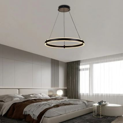Brilagi - LED Димируем пендел CIRCLE LED/85W/230V 3000-6500K черен + дистанционно управление