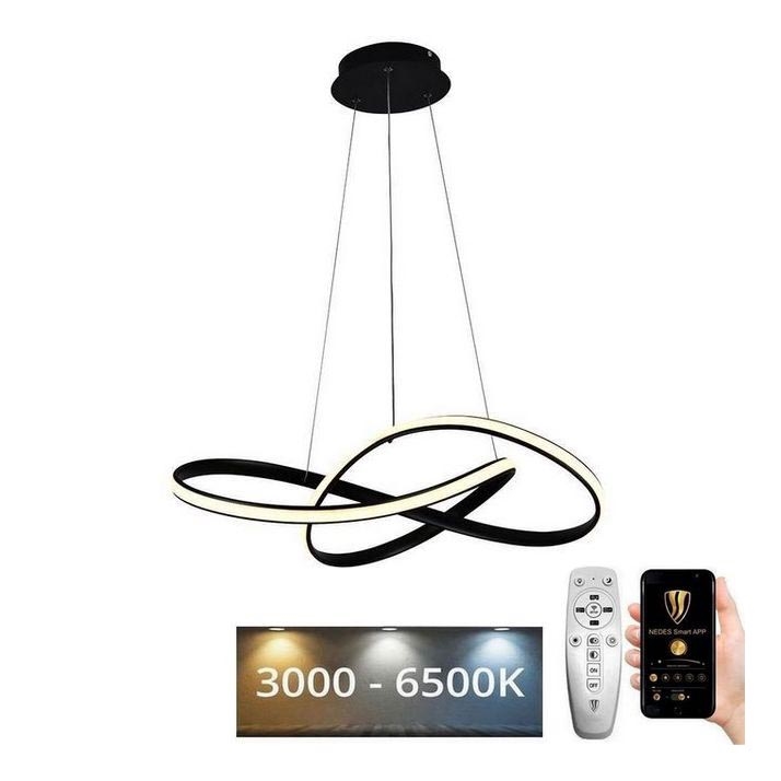 Brilagi - LED Димируем пендел COSMOWAVE LED/70W/230V черен + дистанционно управление