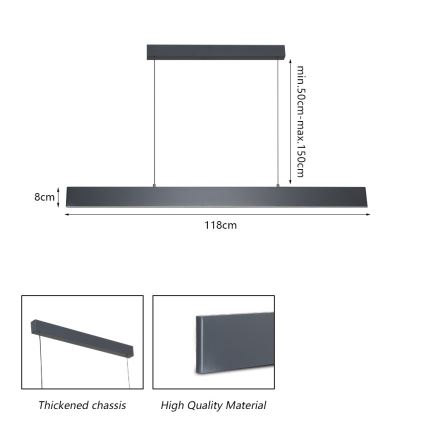 Brilagi - LED Димируем пендел SLIMLINE LED/40W/230V 3000-6000K антрацит + дистанционно управление