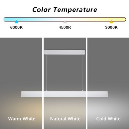 Brilagi - LED Димируем пендел SLIMLINE LED/40W/230V 3000-6000K бял + дистанционно управление