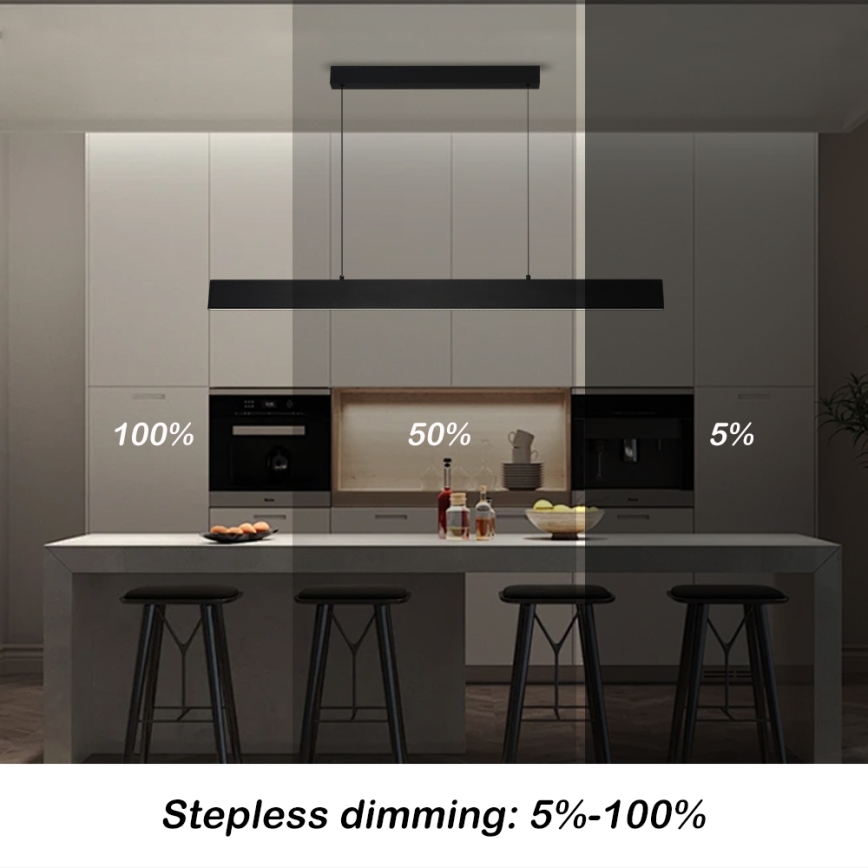 Brilagi - LED Димируем пендел SLIMLINE LED/40W/230V 3000-6000K черен + дистанционно управление