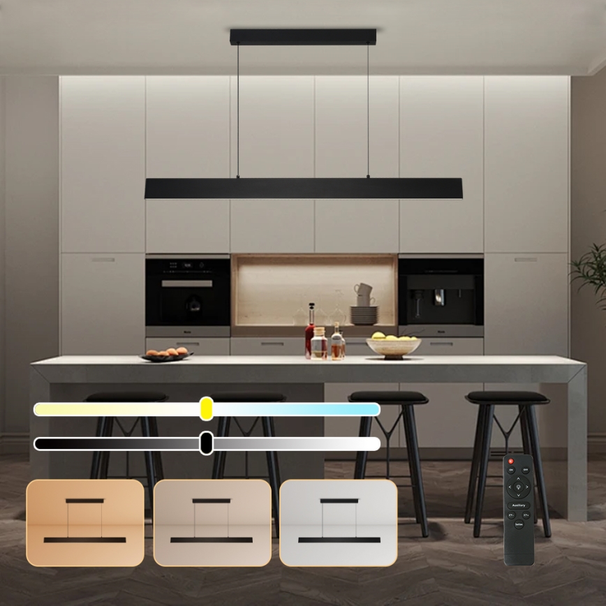 Brilagi - LED Димируем пендел SLIMLINE LED/40W/230V 3000-6000K черен + дистанционно управление