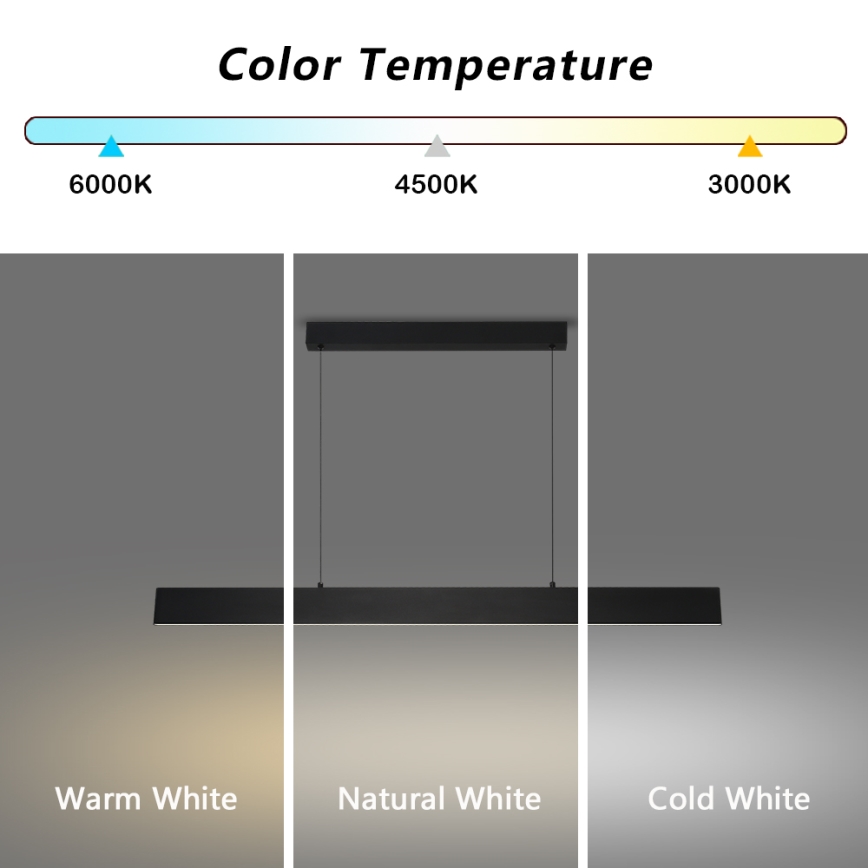 Brilagi - LED Димируем пендел SLIMLINE LED/40W/230V 3000-6000K черен + дистанционно управление