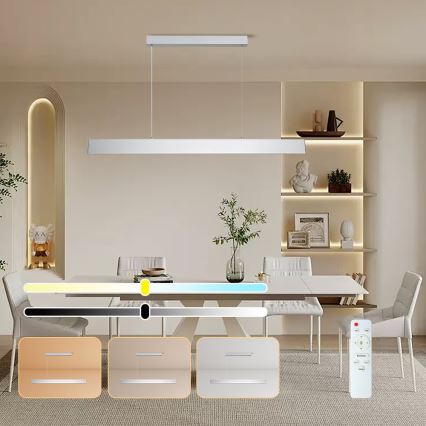 Brilagi - LED Димируем пендел SLIMLINE LED/40W/230V 3000-6000K сребрист + дистанционно управление