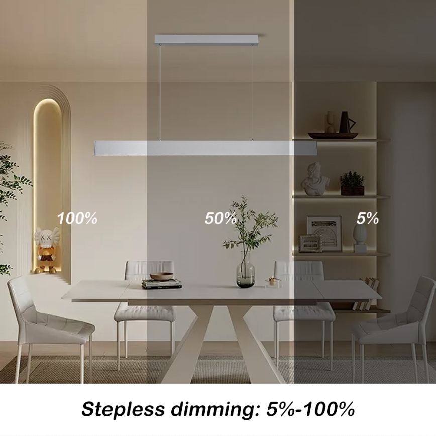 Brilagi - LED Димируем пендел SLIMLINE LED/40W/230V 3000-6000K сребрист + дистанционно управление