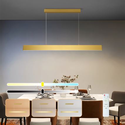 Brilagi - LED Димируем пендел SLIMLINE LED/40W/230V 3000-6000K златист + дистанционно управление