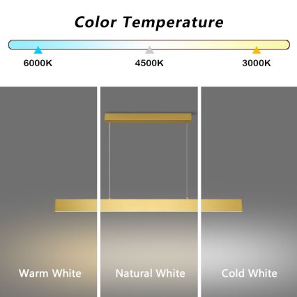 Brilagi - LED Димируем пендел SLIMLINE LED/40W/230V 3000-6000K златист + дистанционно управление