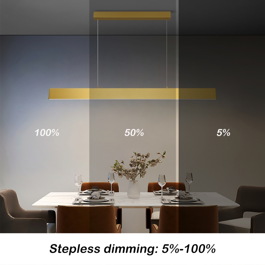 Brilagi - LED Димируем пендел SLIMLINE LED/40W/230V 3000-6000K златист + дистанционно управление