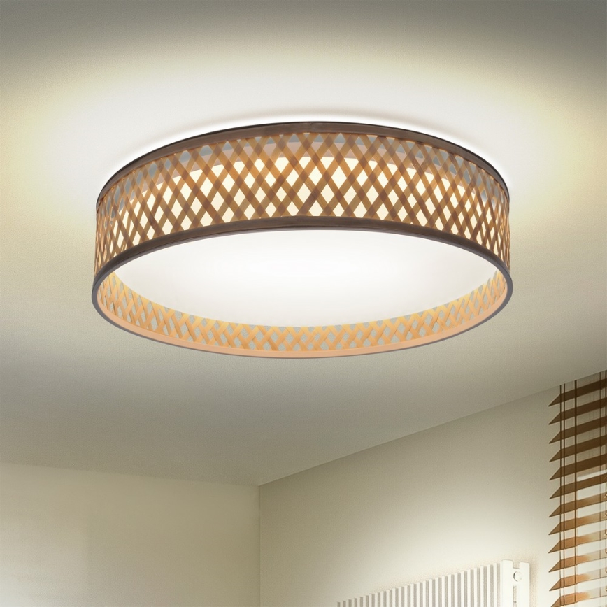 Brilagi - LED Димируем плафон CAMILA LED/48W/230V 3000-6500K бамбук Ø 40 см + дистанционно управление