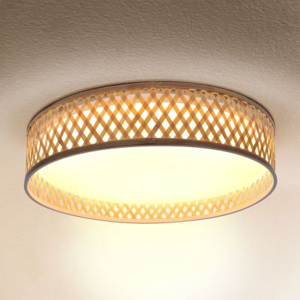 Brilagi - LED Димируем плафон CAMILA LED/48W/230V 3000-6500K бамбук Ø 40 см + дистанционно управление