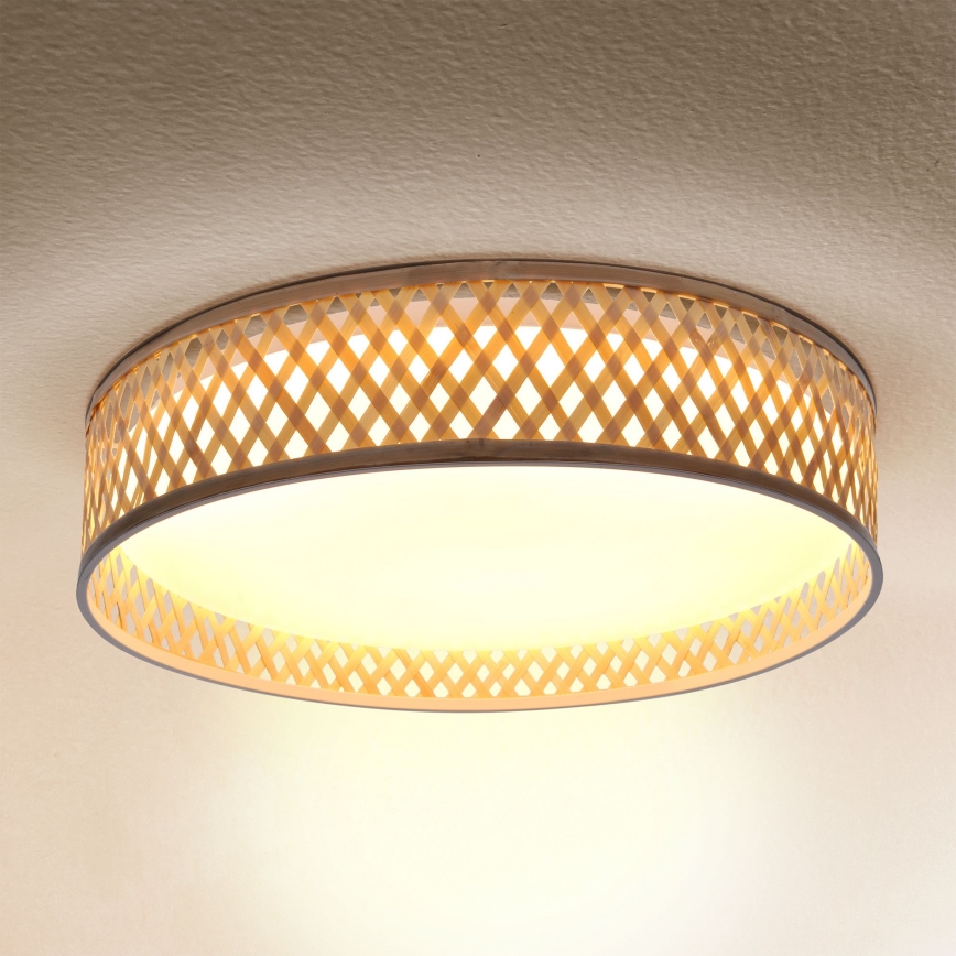 Brilagi - LED Димируем плафон CAMILA LED/48W/230V 3000-6500K бамбук Ø 40 см + дистанционно управление