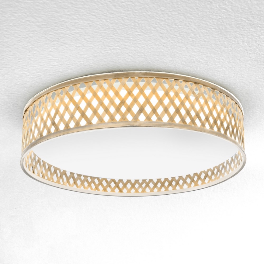 Brilagi - LED Димируем плафон CAMILA LED/48W/230V 3000-6500K бамбук Ø 40 см + дистанционно управление