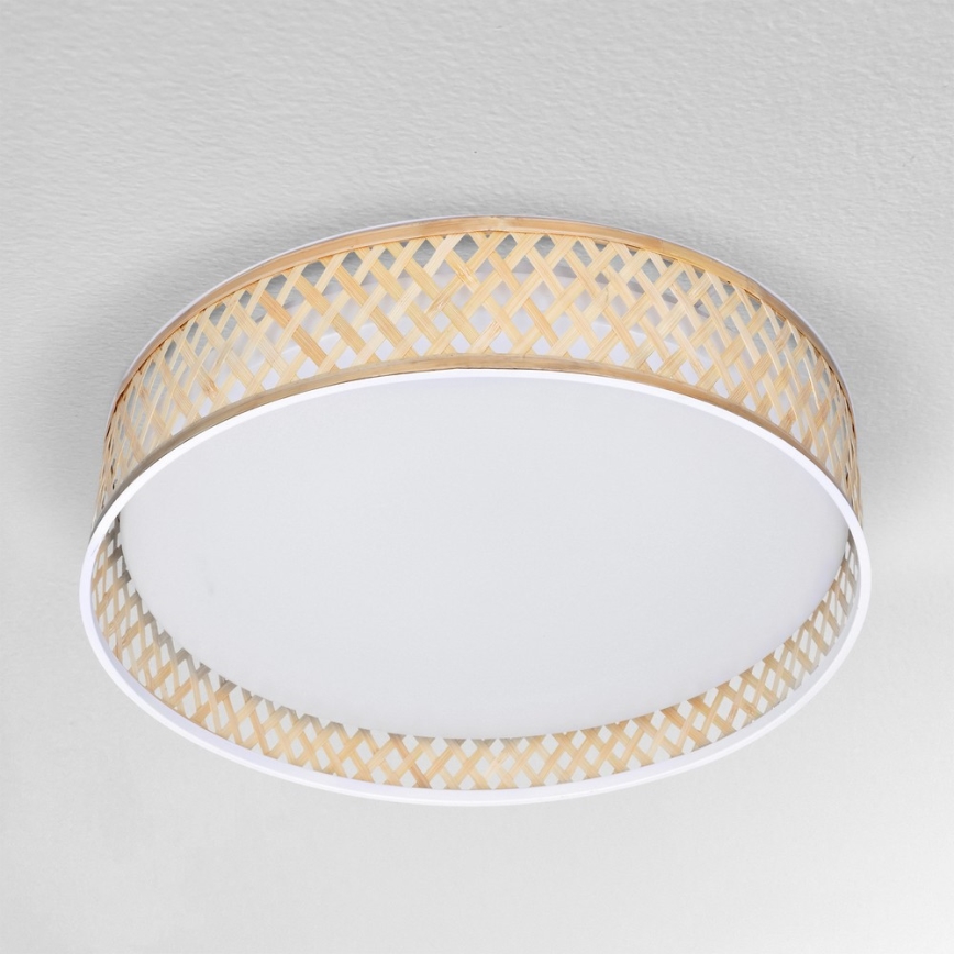 Brilagi - LED Димируем плафон CAMILA LED/48W/230V 3000-6500K бамбук Ø 40 см + дистанционно управление