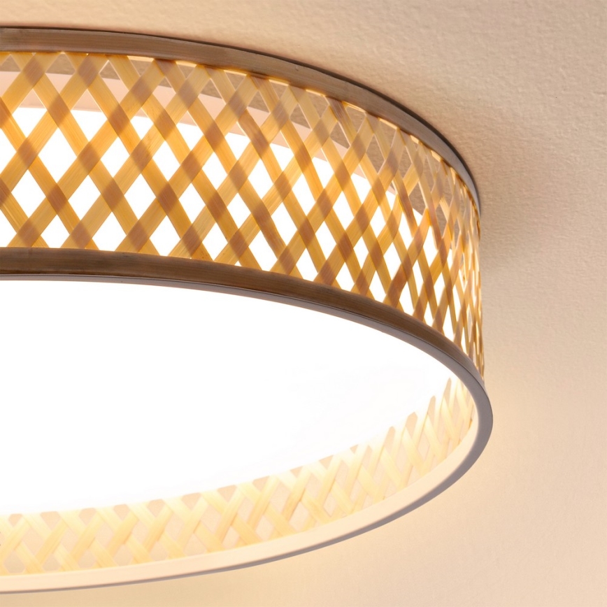 Brilagi - LED Димируем плафон CAMILA LED/48W/230V 3000-6500K бамбук Ø 40 см + дистанционно управление