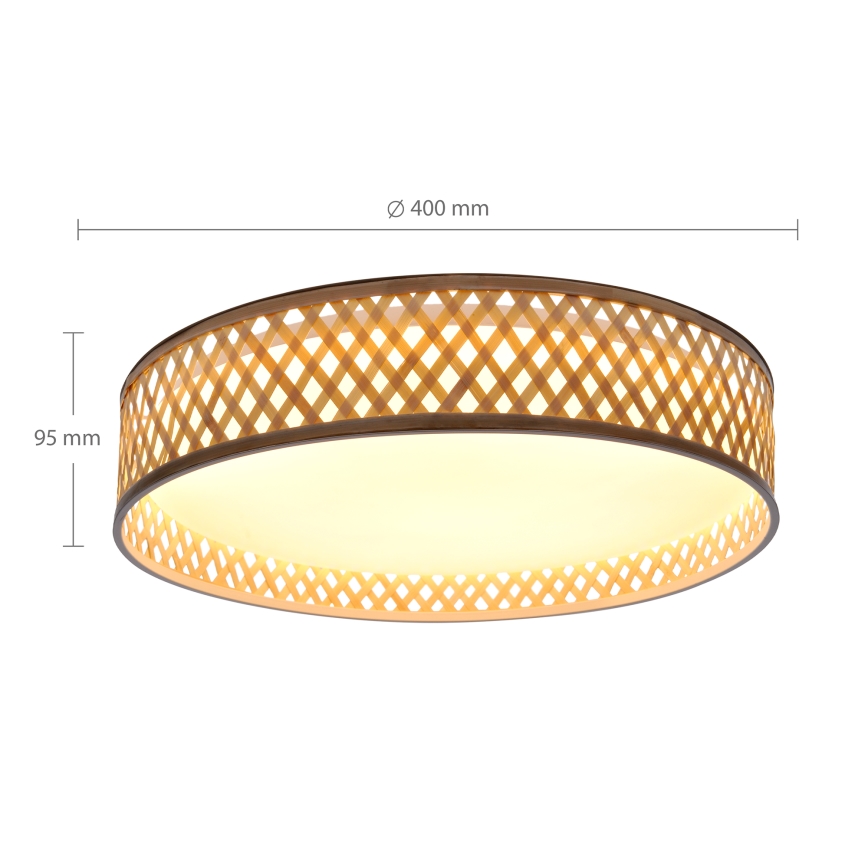 Brilagi - LED Димируем плафон CAMILA LED/48W/230V 3000-6500K бамбук Ø 40 см + дистанционно управление