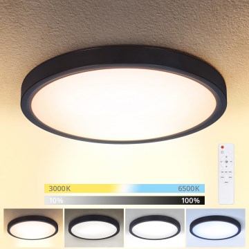 Brilagi - LED Димируем плафон ESTELA LED/36W/230V 3000-6500K ø 30 см черен + дистанционно управление
