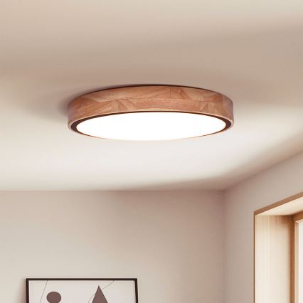 Brilagi - LED Димируем плафон GLORIA LED/48W/230V 3000-6500K дъб Ø 40 см + дистанционно управление