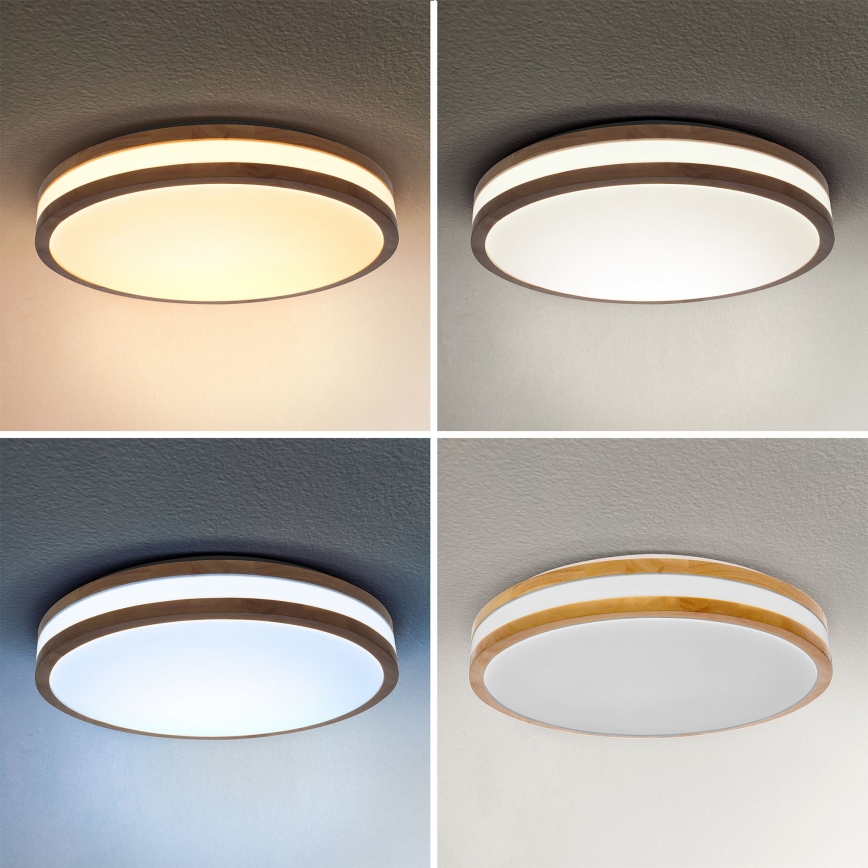 Brilagi - LED Димируем плафон MOLINA LED/48W/230V 3000-6500K дъб Ø 38 см + дистанционно управление