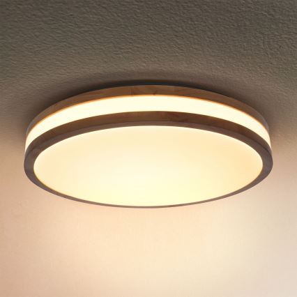 Brilagi - LED Димируем плафон MOLINA LED/48W/230V 3000-6500K дъб Ø 38 см + дистанционно управление