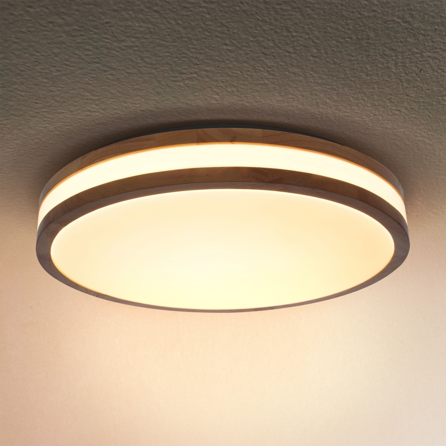 Brilagi - LED Димируем плафон MOLINA LED/48W/230V 3000-6500K дъб Ø 38 см + дистанционно управление